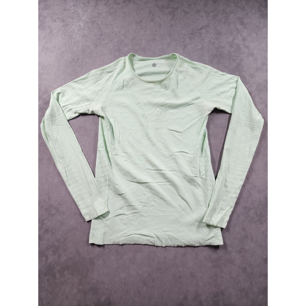 Lululemon Light Speed Shirt Womens XS? Mint Green Raglan Sleeve Yoga Athletic